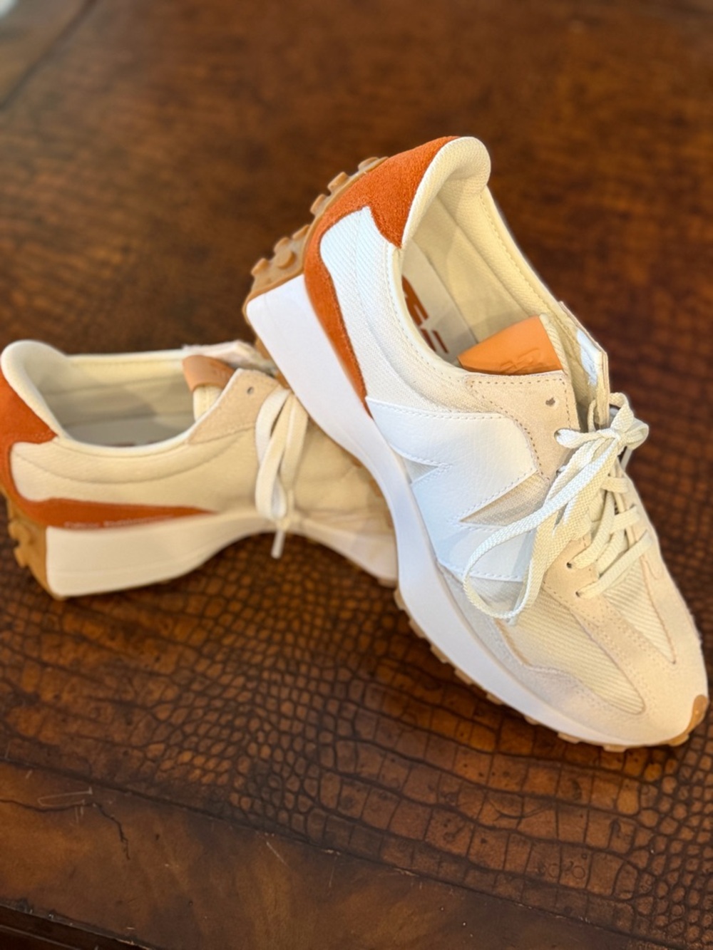 New Balance Cream & Orange Retro Platform Sneakers- women’s size 10